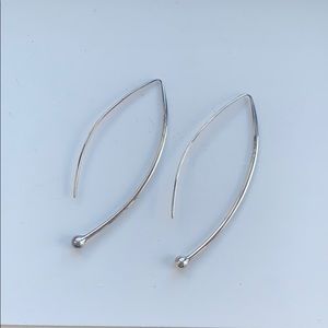 2/$40  Sterling Silver arc ear threaded hoops